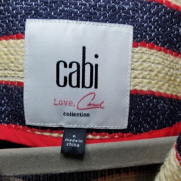Cabi Cruise Tweed Blazer #5094 Nautical Striped Jacket Womens size 6 - Picture 9 of 12
